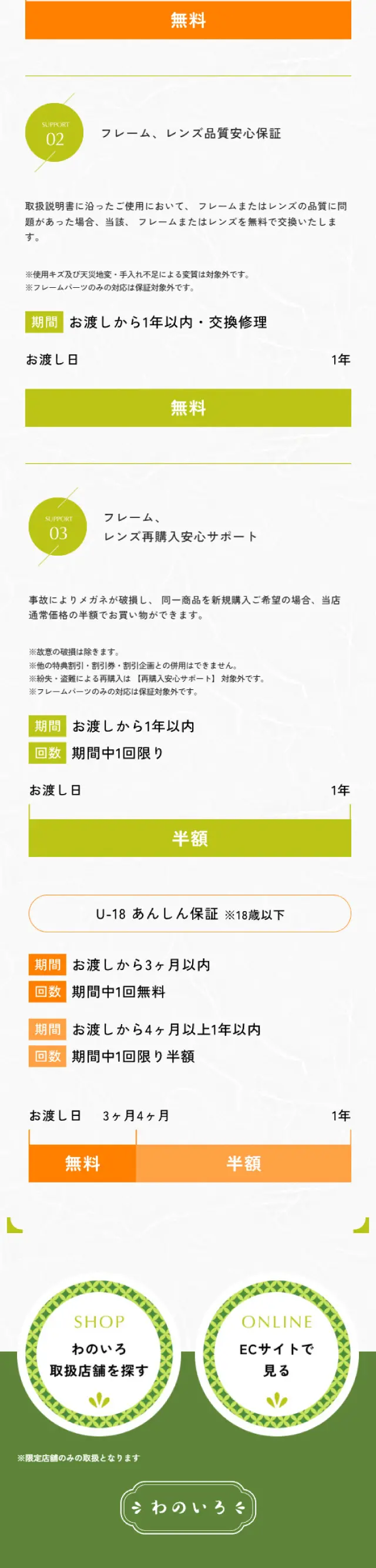 WAnoIRO LP design (Eyeglasses and Sunglasses / Green tones / Japanese style) Mobile version