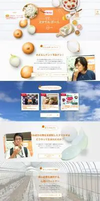 スマイルボールのLPデザイン（フルーツ・果物・野菜／オレンジ系／健康・癒し系）PC版