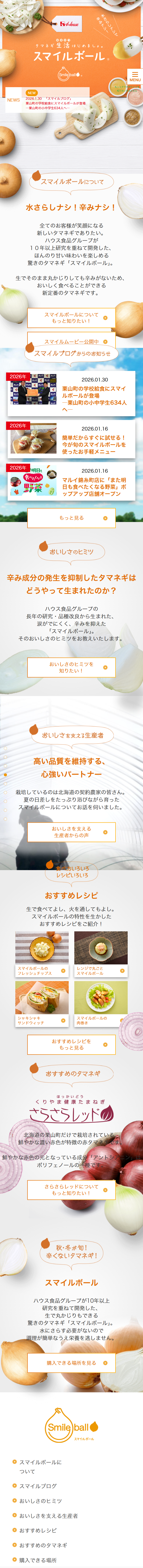 スマイルボールのLPデザイン（フルーツ・果物・野菜／オレンジ系／健康・癒し系）スマホ版