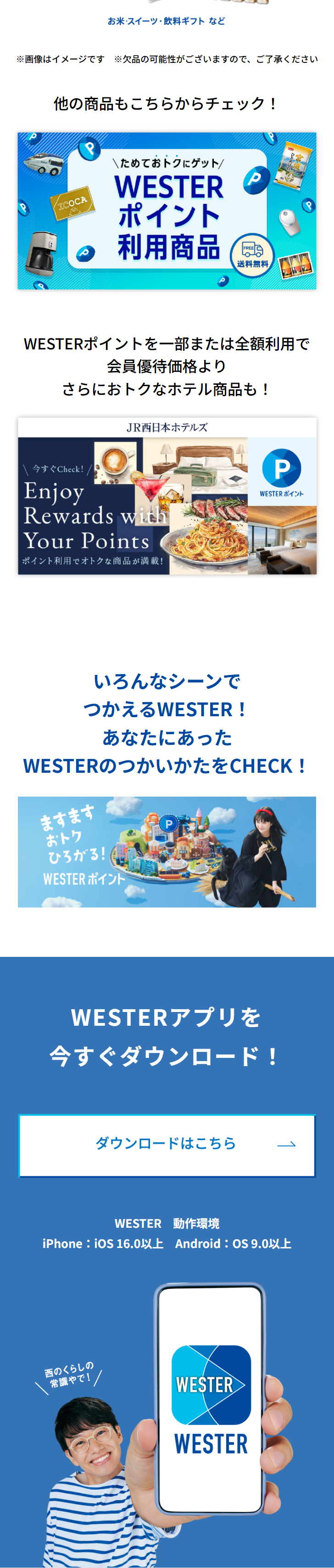 WESTER ポータルのLPデザイン（イベント・キャンペーン・体験／ブルー系／信頼・安心系）スマホ版