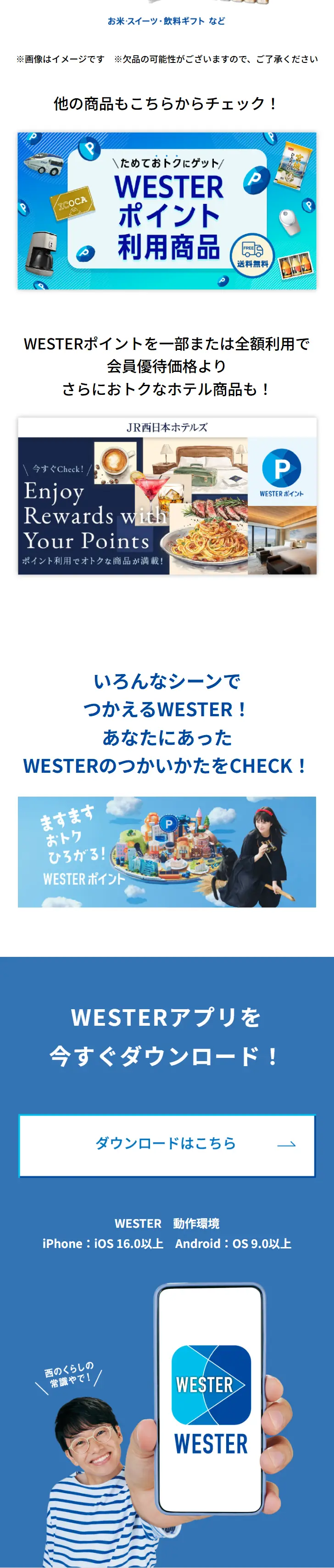 WESTER ポータルのLPデザイン（イベント・キャンペーン・体験／ブルー系／信頼・安心系）スマホ版