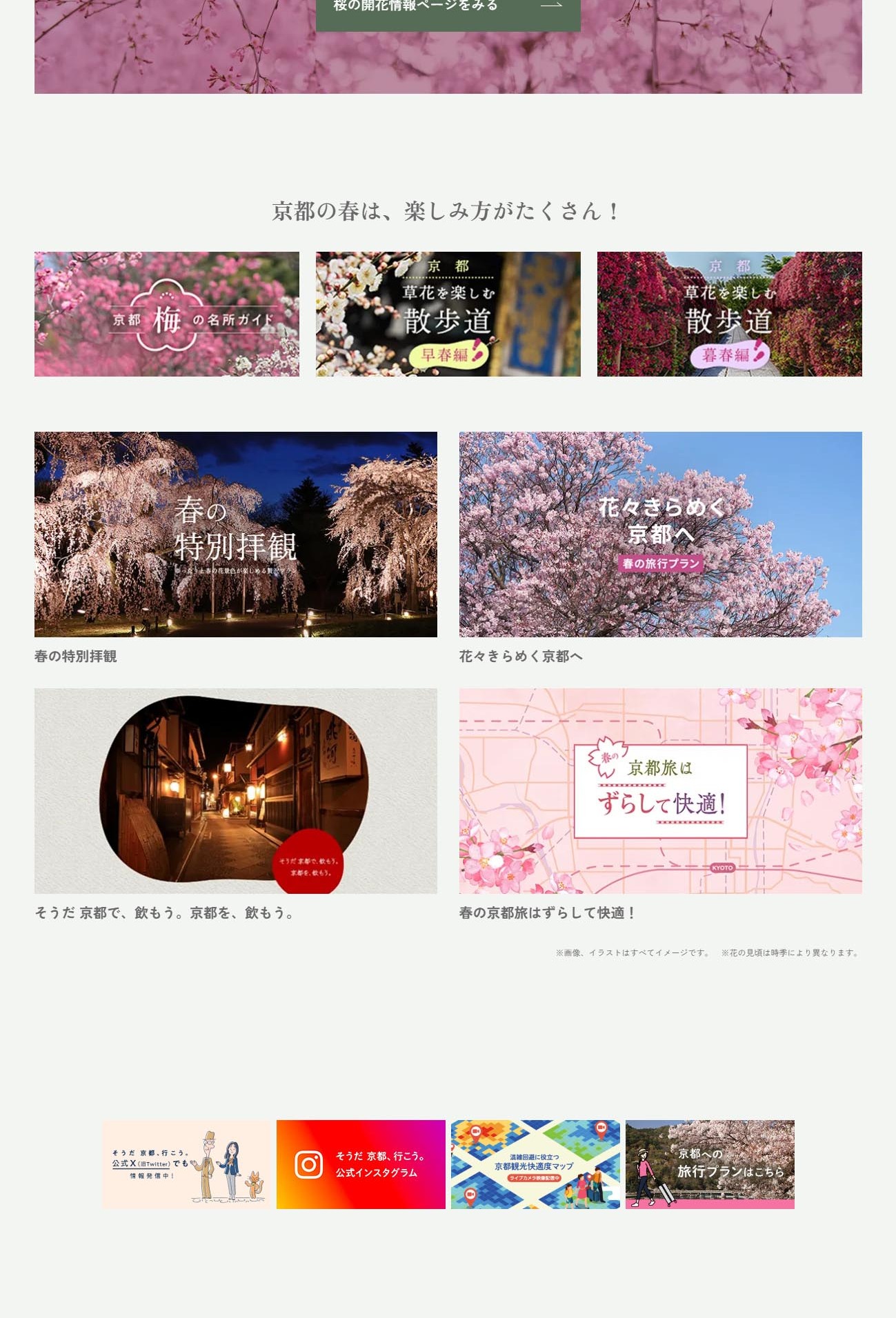春が来た。京都が、咲いた。のLPデザイン（国内旅行・海外旅行／ピンク系／和風系）PC版