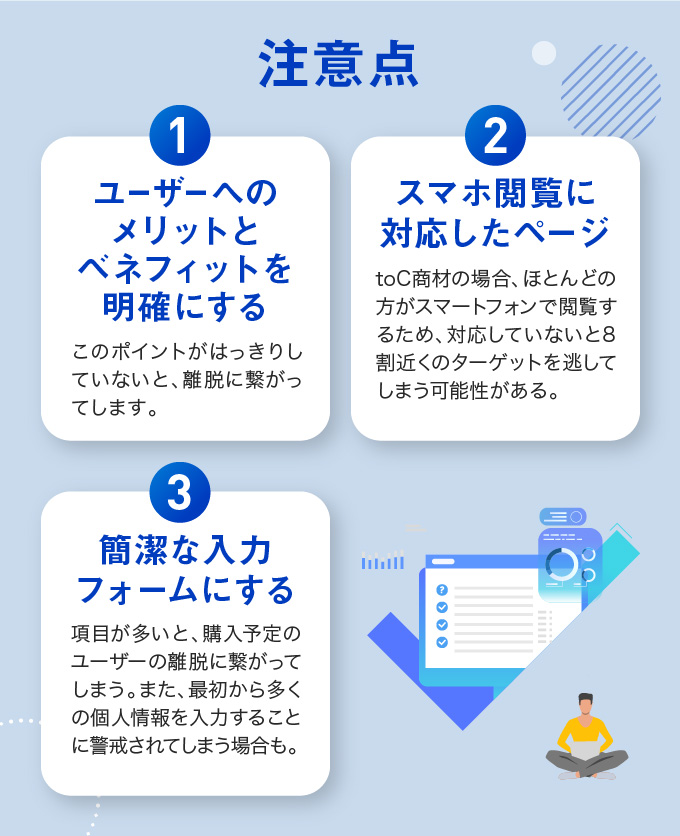 ランディングページの作成時の注意点