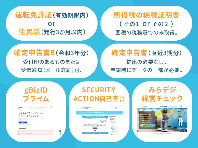 （個人事業主）事前準備する書類等