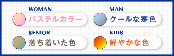ターゲット層に合わせた色の選択