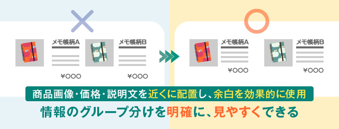 情報整理と視認性向上のための近接テクニック