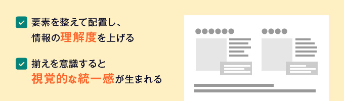 テキストと画像の配置における整列テクニック