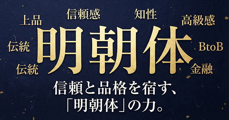 信頼感や高級感を伝える「明朝体」系フォント