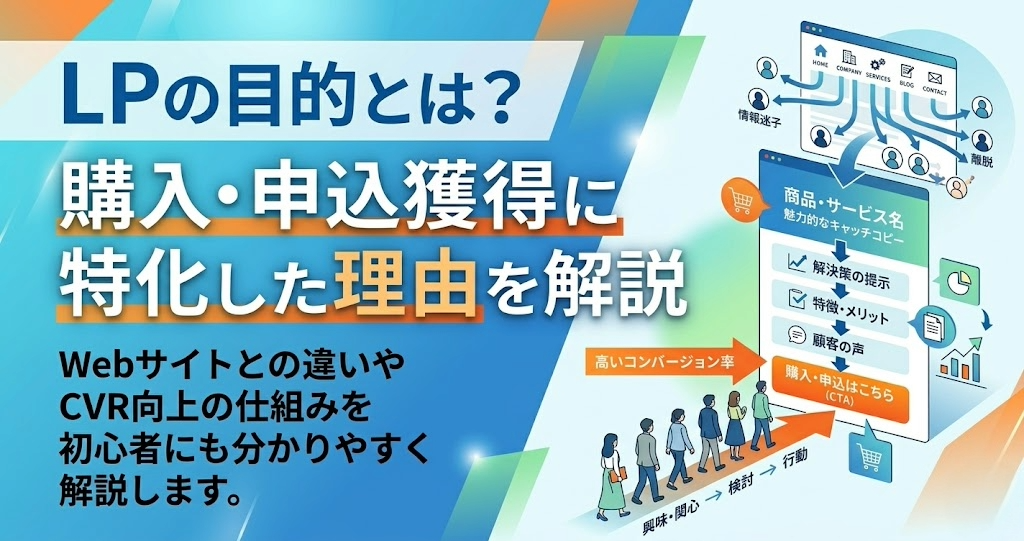 LPの目的とは？購入・申込獲得に特化しWebサイトと異なる理由を解説