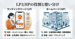 LPとHPの役割の違いとは？それぞれの目的と集客方法を解説