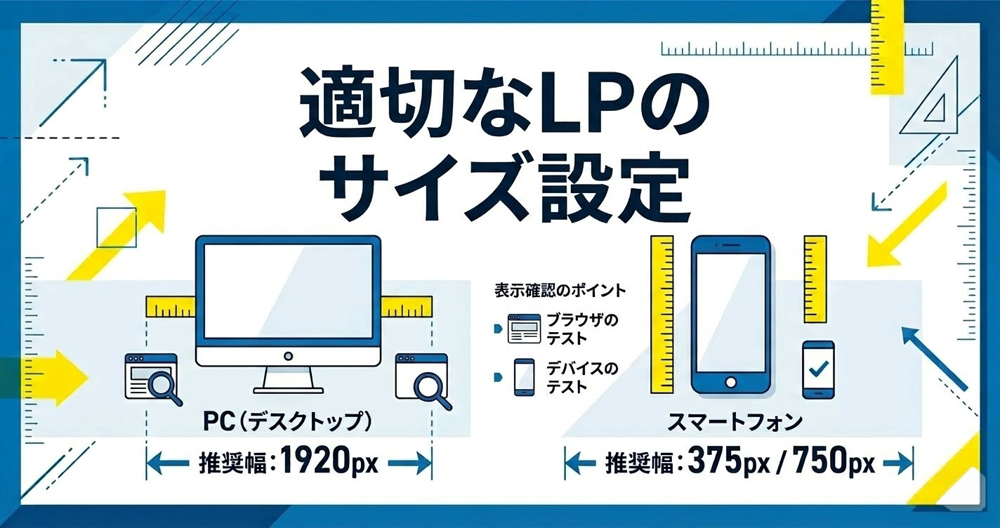 LPデザインのサイズ設定で失敗しない！PCスマホ別推奨サイズと表示確認のポイント