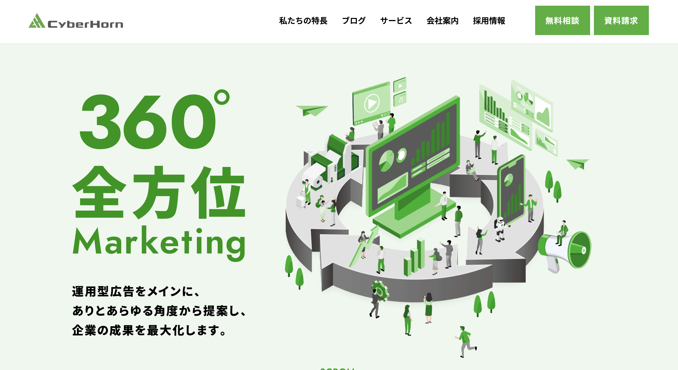 7. サイバーホルン株式会社｜広告運用と一体化した格安LP制作