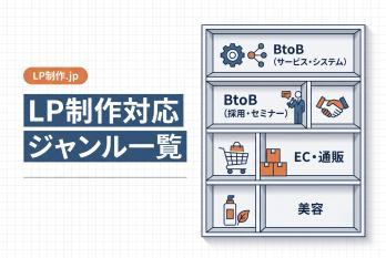 LP制作.jpが対応できるLPの種類・ジャンル一覧｜BtoB（サービス・システム・アプリ・採用・セミナー）からEC・通販・美容まで
