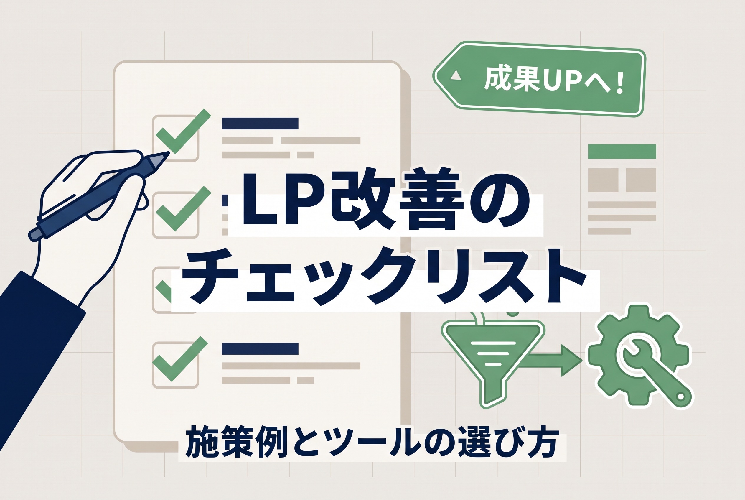 LP（ランディングページ）改善のチェックリスト｜施策例とツールの選び方
