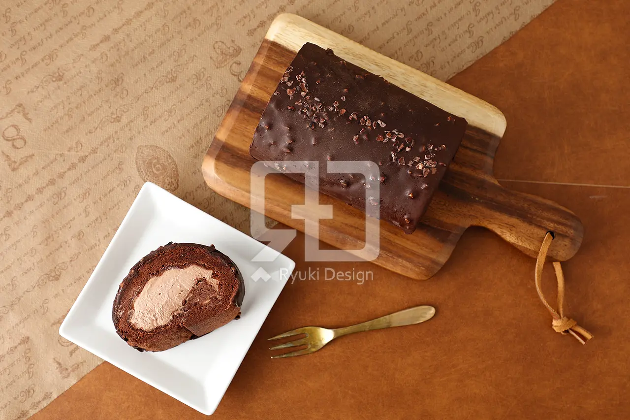 チョコロールケーキの写真撮影実績