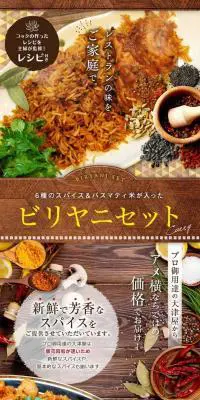 ビリヤニセットのLPデザイン（カラフル系）PC版