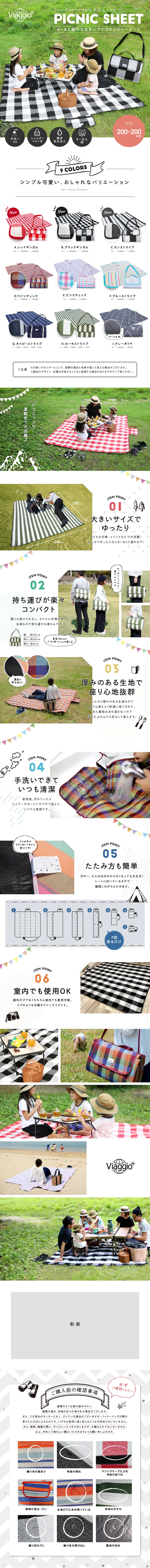 PICNIC SHEETのLPデザインPC版