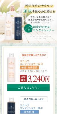 スカルプコンディショナーのLPデザイン（ブラウン系）スマホ版