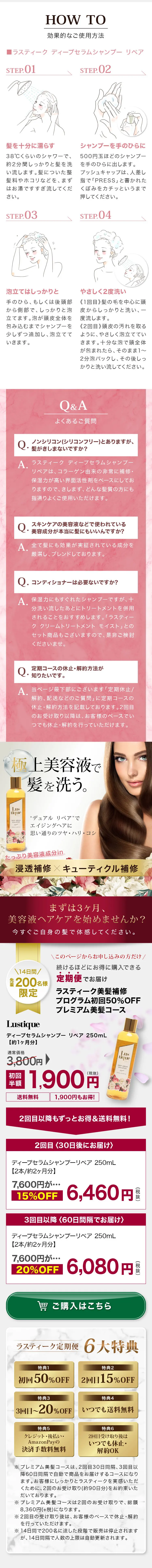 ラスティーク 美髪補修プログラム　シャンプー＆トリートメントセット_sp_3