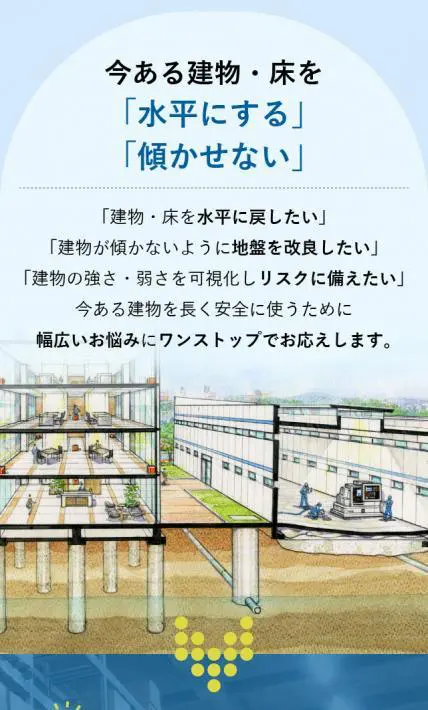 建物・床の補修案内ページ｜メインマーク株式会社様のLP制作実績