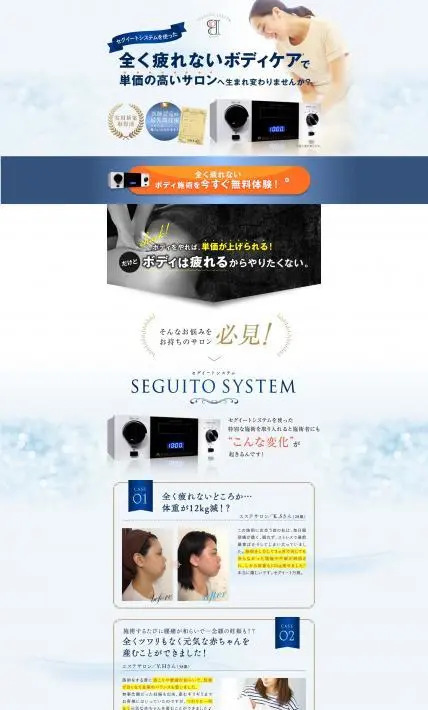 セグイートシステム｜株式会社Blue Ocean様のLP制作実績