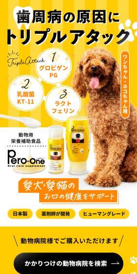 Pero-OneのLPデザイン（ペットフード ・ ペット用品／ブラック系／スタイリッシュ系）スマホ版