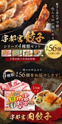 宇都宮餃子 シリーズ4種類セットのLPデザイン（惣菜・おかず・料理／カラフル系）スマホ版