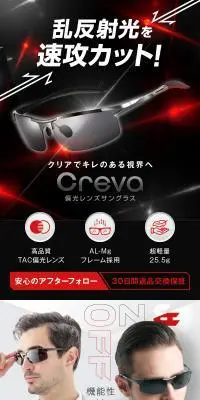 CREVA 偏光レンズサングラスのLPデザイン（眼鏡・サングラス／ベージュ系／かっこいい系）スマホ版