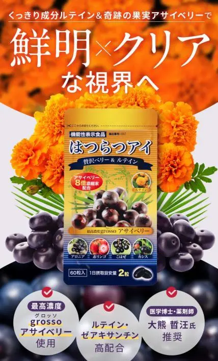 機能性表示食品 はつらつアイ｜株式会社はつらつ堂様のLP制作実績