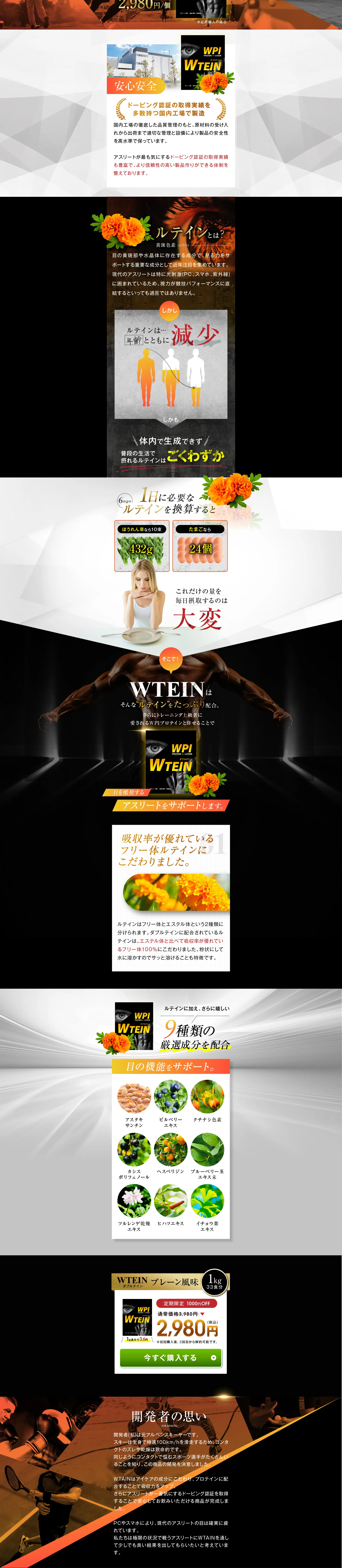 WPIプロテイン ダブルテインのLPデザイン（プロテイン・サプリメント／ブラック系／スタイリッシュ系）PC版