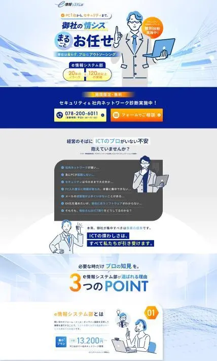 e情報システムまるごとお任せサービス｜株式会社perpetua様のLP制作実績