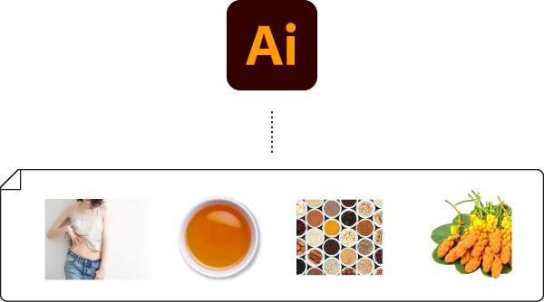 画像を埋め込みラスタライズして納品するAIデータの仕組み図