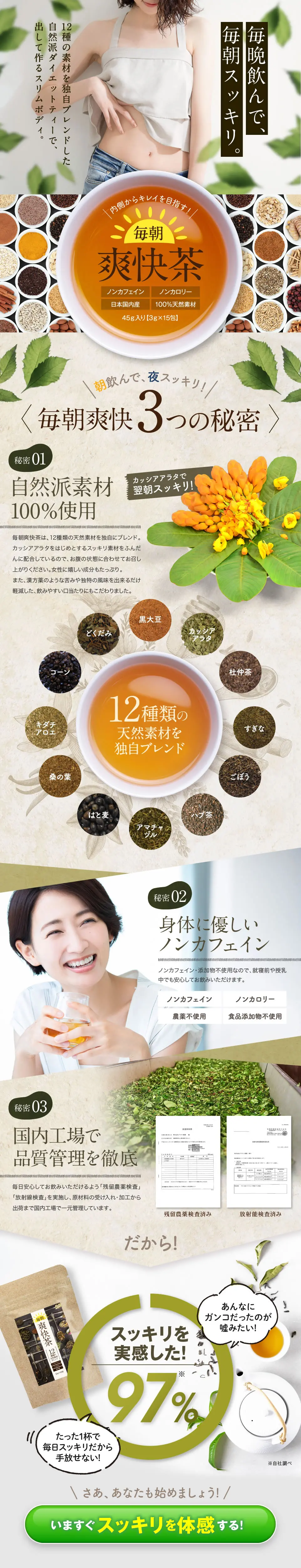 スタンダードプランのLP実寸サンプル(PC・約5,000px・5画面相当)