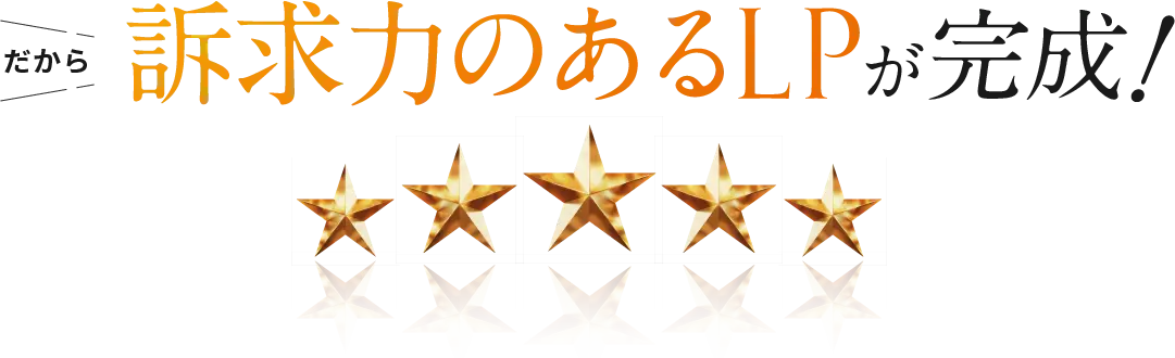だから訴求力のあるLPが完成！