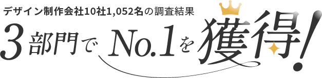 3部門でNo.1を獲得！