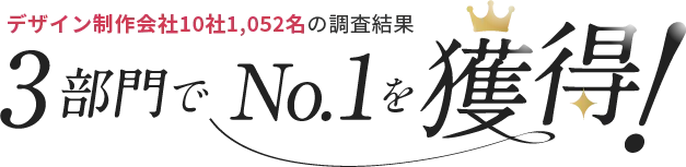 3部門でNo.1を獲得！